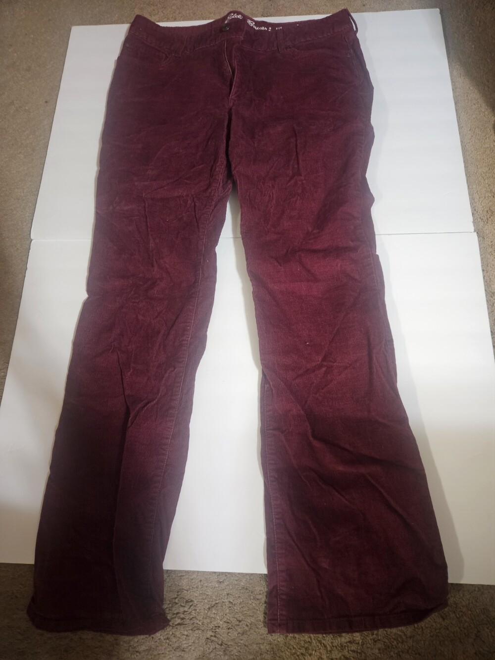Eddie Bauer Womens Plum Corduroy Pants 14 Bootcut